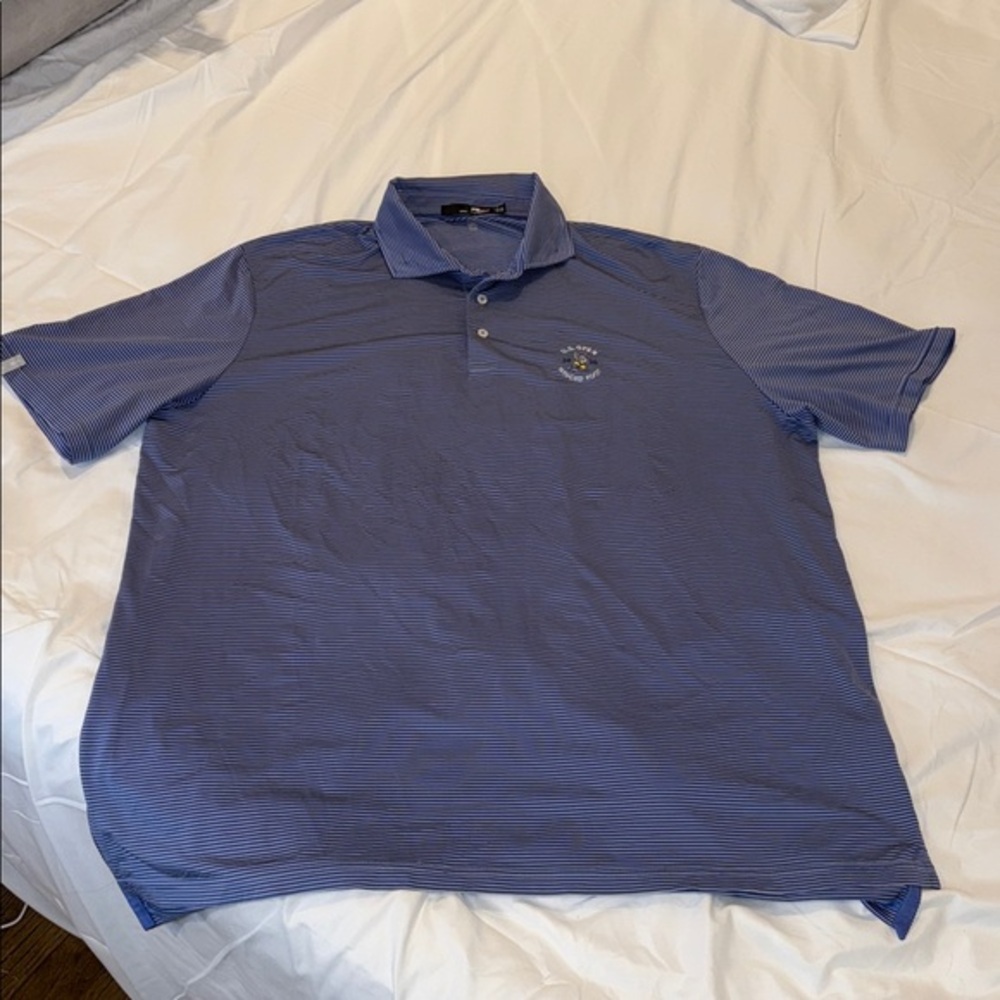RLX Ralph Lauren Navy Striped Polo